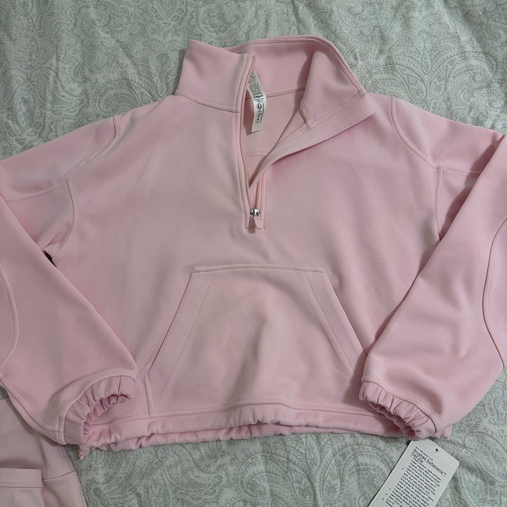 Lululemon Strawberry Milkshake Brushed Softstreme Half Zip size 6 new with tags